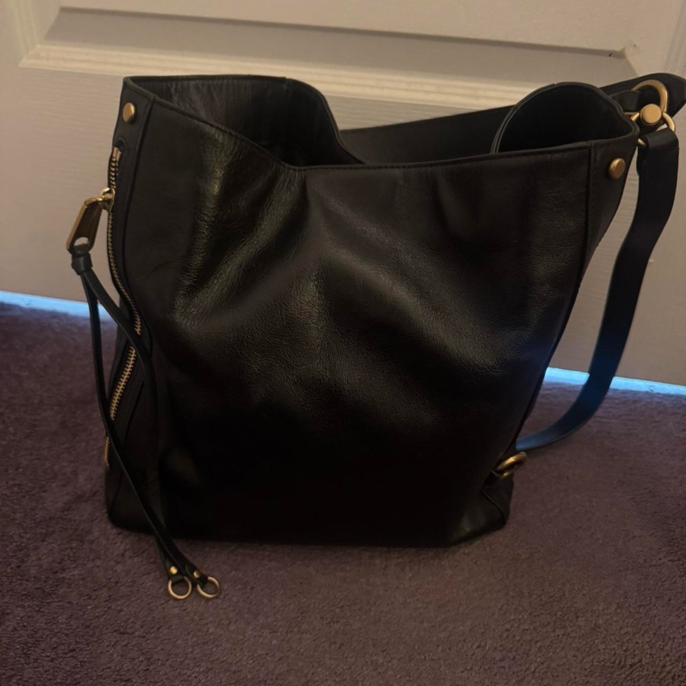 Black Leather Shoulder Bag